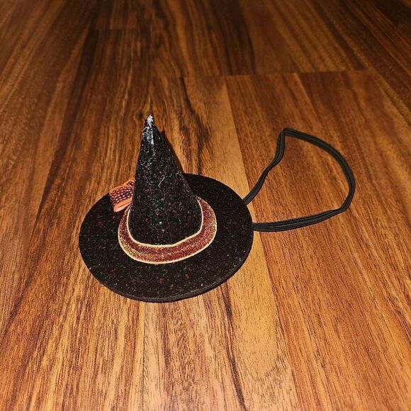 5 For $25 Glittery Black and Orange Witches Hat Headband Toddler One Size - Picture 2 of 3